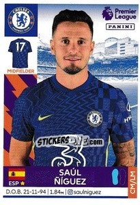 Sticker Saúl Ñíguez - Premier League Inglese 2021-2022 - Panini