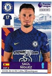 Cromo Saúl Ñíguez - Premier League Inglese 2021-2022 - Panini