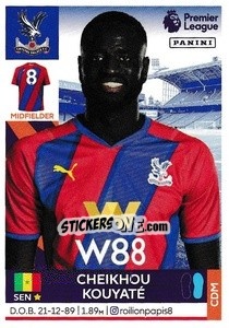 Cromo Cheikhou Kouyaté - Premier League Inglese 2021-2022 - Panini