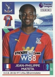 Sticker Jean-Philippe Mateta - Premier League Inglese 2021-2022 n. 218 - Panini