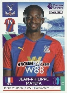 Figurina Jean-Philippe Mateta - Premier League Inglese 2021-2022 - Panini