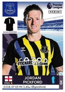 Figurina Jordan Pickford - Premier League Inglese 2021-2022 - Panini