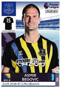 Sticker Asmir Begovic - Premier League Inglese 2021-2022 - Panini