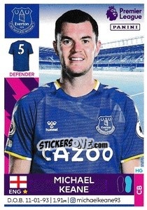 Sticker Michael Keane - Premier League Inglese 2021-2022 - Panini