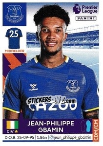 Cromo Jean-Philippe Gbamin - Premier League Inglese 2021-2022 - Panini