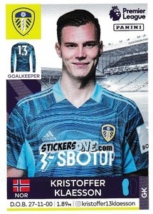 Sticker Kristoffer Klaesson - Premier League Inglese 2021-2022 - Panini
