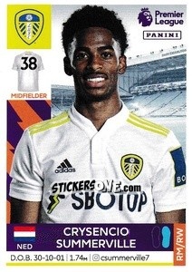 Figurina Crysencio Summerville - Premier League Inglese 2021-2022 - Panini