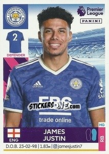 Sticker James Justin - Premier League Inglese 2021-2022 n. 287 - Panini