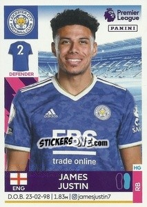 Sticker James Justin - Premier League Inglese 2021-2022 - Panini