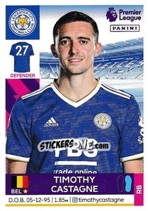 Figurina Timothy Castagne - Premier League Inglese 2021-2022 - Panini