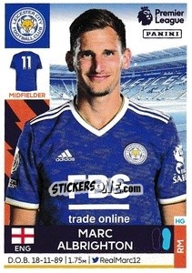 Cromo Marc Albrighton - Premier League Inglese 2021-2022 - Panini