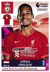 Sticker Virgil van Dijk - Premier League Inglese 2021-2022 - Panini