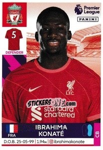 Figurina Ibrahima Konaté - Premier League Inglese 2021-2022 - Panini