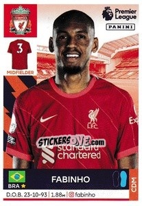 Sticker Fabinho - Premier League Inglese 2021-2022 n. 357 - Panini