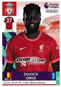 Sticker Divock Origi - Premier League Inglese 2021-2022 n. 370 - Panini
