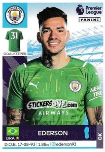 Sticker Ederson - Premier League Inglese 2021-2022 n. 378 - Panini