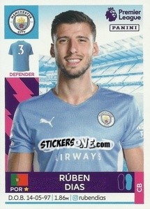 Sticker Rúben Dias - Premier League Inglese 2021-2022 n. 381 - Panini