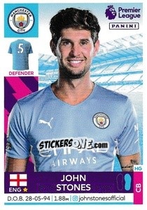 Figurina John Stones - Premier League Inglese 2021-2022 - Panini