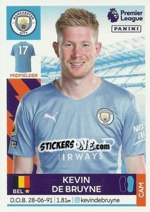 Sticker Kevin De Bruyne - Premier League Inglese 2021-2022 n. 391 - Panini