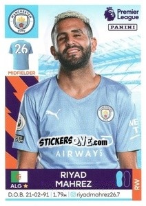 Sticker Riyad Mahrez - Premier League Inglese 2021-2022 n. 394 - Panini