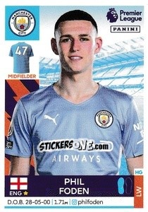 Sticker Phil Foden - Premier League Inglese 2021-2022 n. 395 - Panini