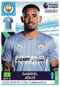 Sticker Gabriel Jesus - Premier League Inglese 2021-2022 n. 398 - Panini