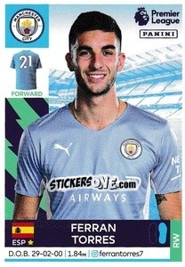 Figurina Ferran Torres - Premier League Inglese 2021-2022 - Panini