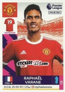 Sticker Raphaël Varane - Premier League Inglese 2021-2022 - Panini