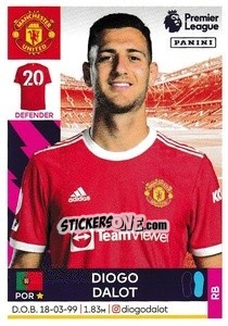 Cromo Diogo Dalot - Premier League Inglese 2021-2022 - Panini