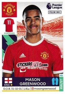 Sticker Mason Greenwood - Premier League Inglese 2021-2022 - Panini