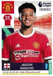 Cromo Jadon Sancho - Premier League Inglese 2021-2022 - Panini