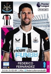 Cromo Federico Fernández - Premier League Inglese 2021-2022 - Panini