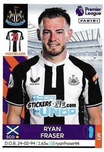 Sticker Ryan Fraser - Premier League Inglese 2021-2022 - Panini