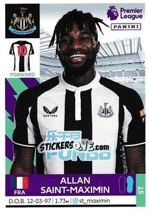 Figurina Allan Saint-Maximin - Premier League Inglese 2021-2022 - Panini