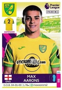 Sticker Max Aarons - Premier League Inglese 2021-2022 - Panini