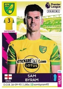 Cromo Sam Byram - Premier League Inglese 2021-2022 - Panini