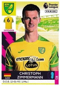 Sticker Christoph Zimmermann - Premier League Inglese 2021-2022 n. 470 - Panini