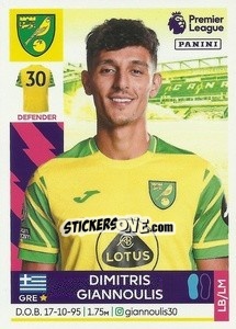 Figurina Dimitris Giannoulis - Premier League Inglese 2021-2022 - Panini