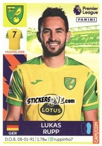 Figurina Lukas Rupp - Premier League Inglese 2021-2022 - Panini