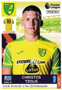 Cromo Christos Tzolis - Premier League Inglese 2021-2022 - Panini