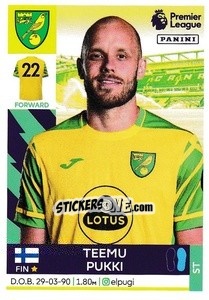 Figurina Teemu Pukki - Premier League Inglese 2021-2022 - Panini