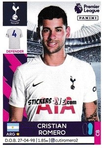 Sticker Cristian Romero - Premier League Inglese 2021-2022 - Panini