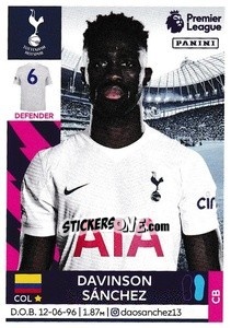 Sticker Davinson Sánchez - Premier League Inglese 2021-2022 n. 527 - Panini