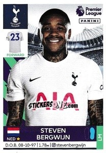 Figurina Steven Bergwijn - Premier League Inglese 2021-2022 - Panini