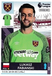 Sticker Łukasz Fabiański - Premier League Inglese 2021-2022 n. 580 - Panini