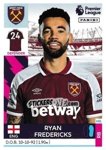 Cromo Ryan Fredericks - Premier League Inglese 2021-2022 n. 588 - Panini