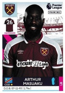 Sticker Arthur Masuaku - Premier League Inglese 2021-2022 n. 589 - Panini