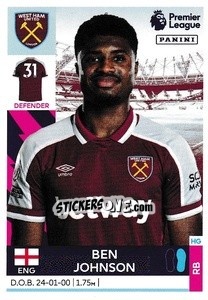 Cromo Ben Johnson - Premier League Inglese 2021-2022 n. 590 - Panini