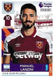Sticker Manuel Lanzini - Premier League Inglese 2021-2022 n. 593 - Panini