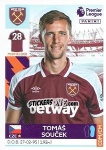 Sticker Tomáš Souček - Premier League Inglese 2021-2022 n. 596 - Panini